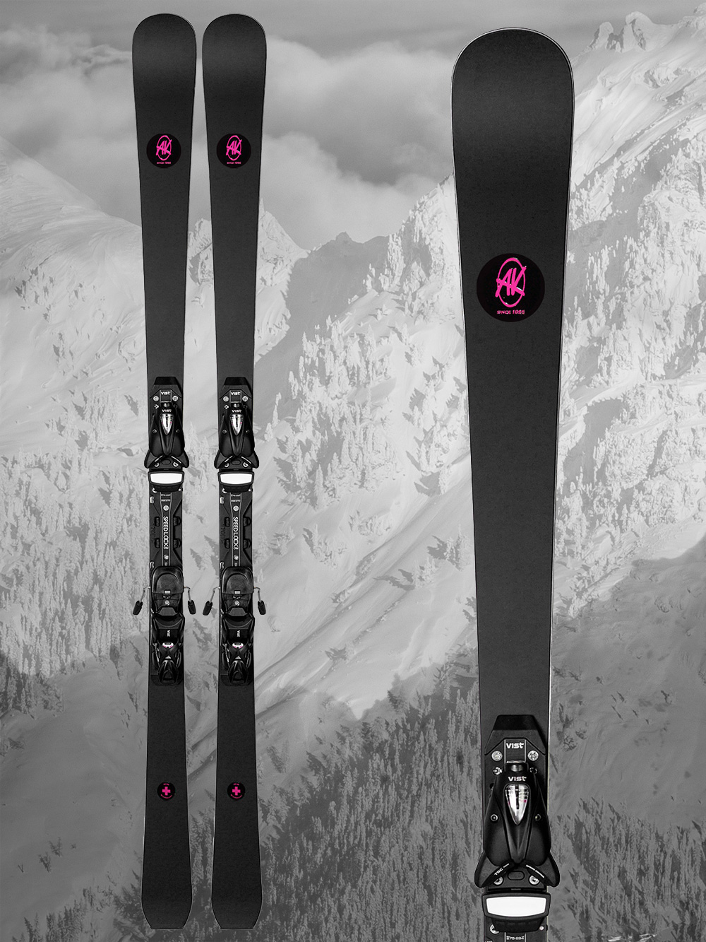 Dámské lyže AK Ski Piste Pink